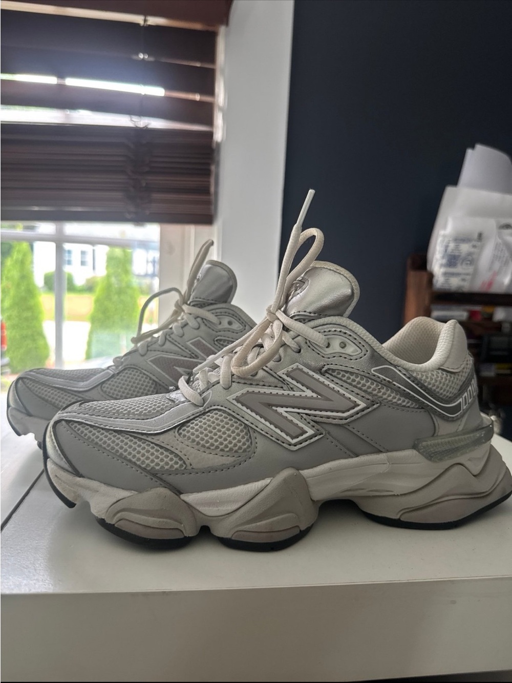 New Balance 9060 Women's Silver/Gray Running Sneakers